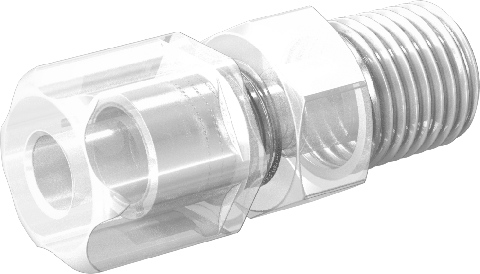 Yiyecek ve İçecek için Sıkıştırmalı Boru Bağlantı Parçası, Yüksek Sıcaklık, Adaptör, 1/4" Boru Dış Çapı x 1/4 NPT Erkek için