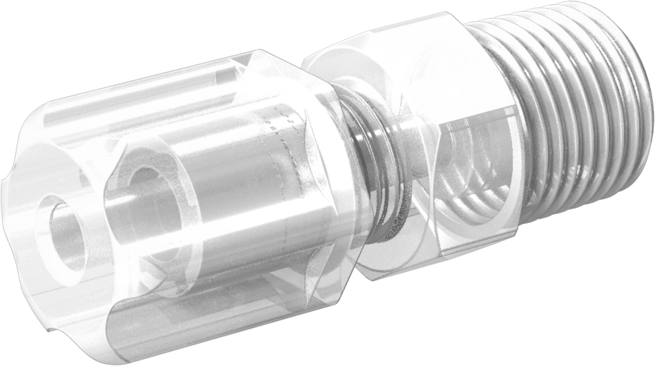 Yiyecek ve İçecek için Sıkıştırmalı Boru Bağlantı Parçası, Yüksek Sıcaklık, Adaptör, 1/8" Boru Dış Çapı x 1/8 NPT Erkek için