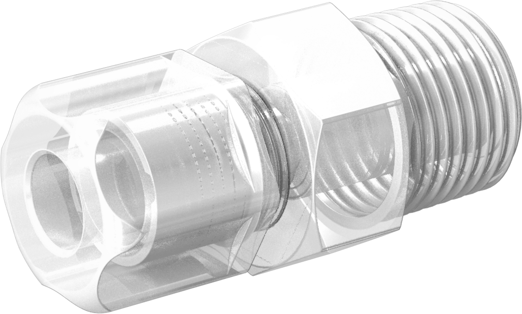 Yiyecek ve İçecek için Sıkıştırmalı Boru Bağlantı Parçası, Yüksek Sıcaklık, Adaptör, 3/8" Boru Dış Çapı x 1/2 NPT Erkek için