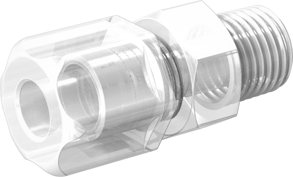 Yiyecek ve İçecek için Sıkıştırmalı Boru Bağlantı Parçası, Yüksek Sıcaklık, Adaptör, 5/16" Boru Dış Çapı x 1/4 NPT Erkek