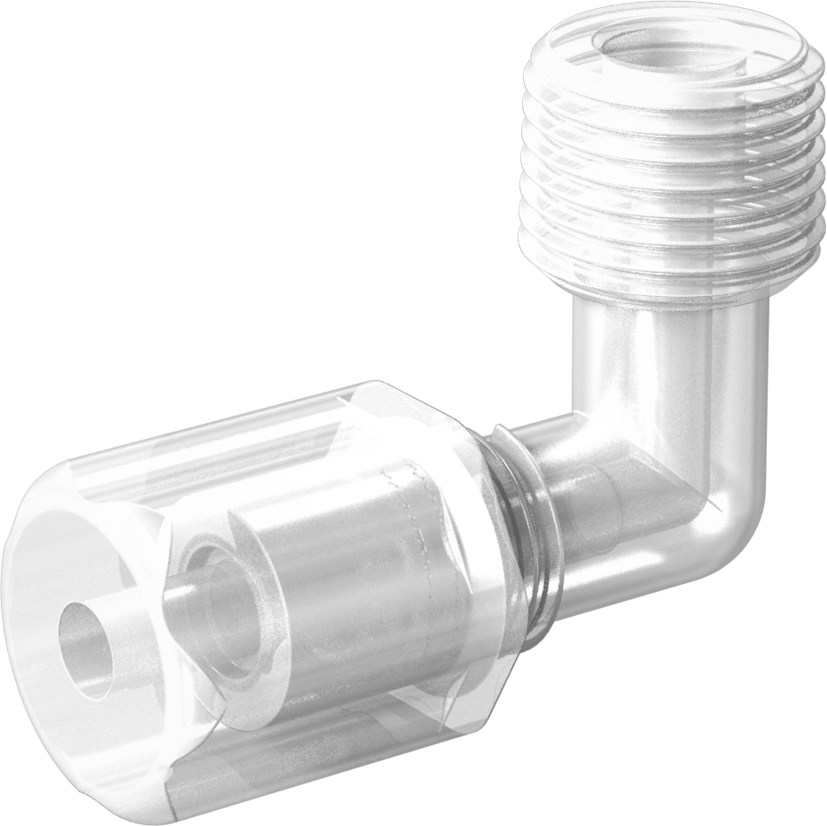 Yiyecek ve İçecek için Sıkıştırmalı Boru Bağlantı Parçası, Yüksek Sıcaklık, Dirsek, 1/8" Boru Dış Çapı x 1/8 NPT Erkek için