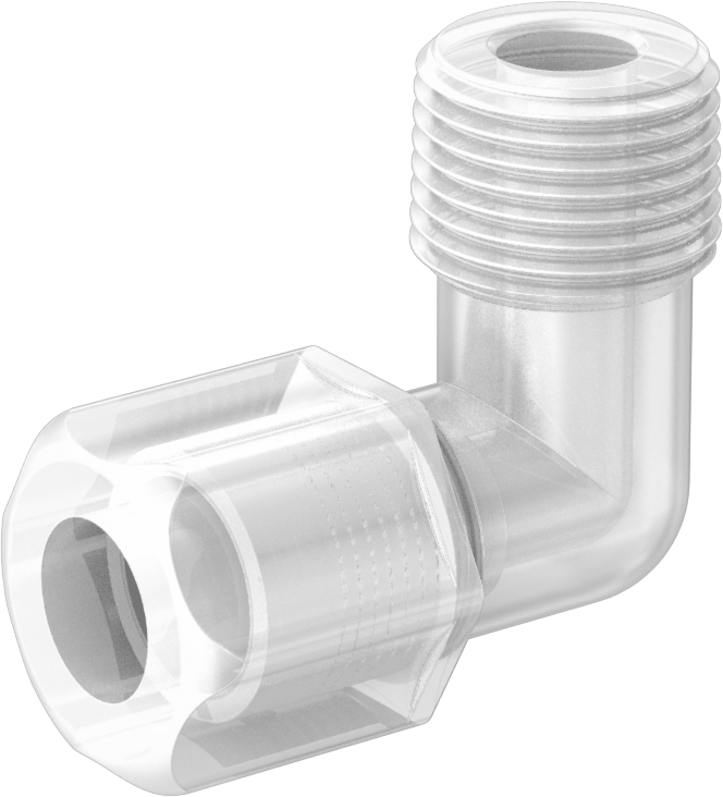 Yiyecek ve İçecek için Sıkıştırmalı Boru Bağlantı Parçası, Yüksek Sıcaklık, Dirsek, 1/2" Boru Dış Çapı x 1/2 NPT Erkek için