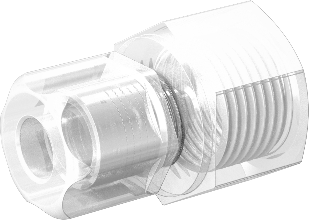 Yiyecek ve İçecek için Sıkıştırmalı Boru Bağlantı Parçası, Yüksek Sıcaklık, Adaptör, 3/8" Dış Çaplı Boru x 1/2 NPT Dişi için