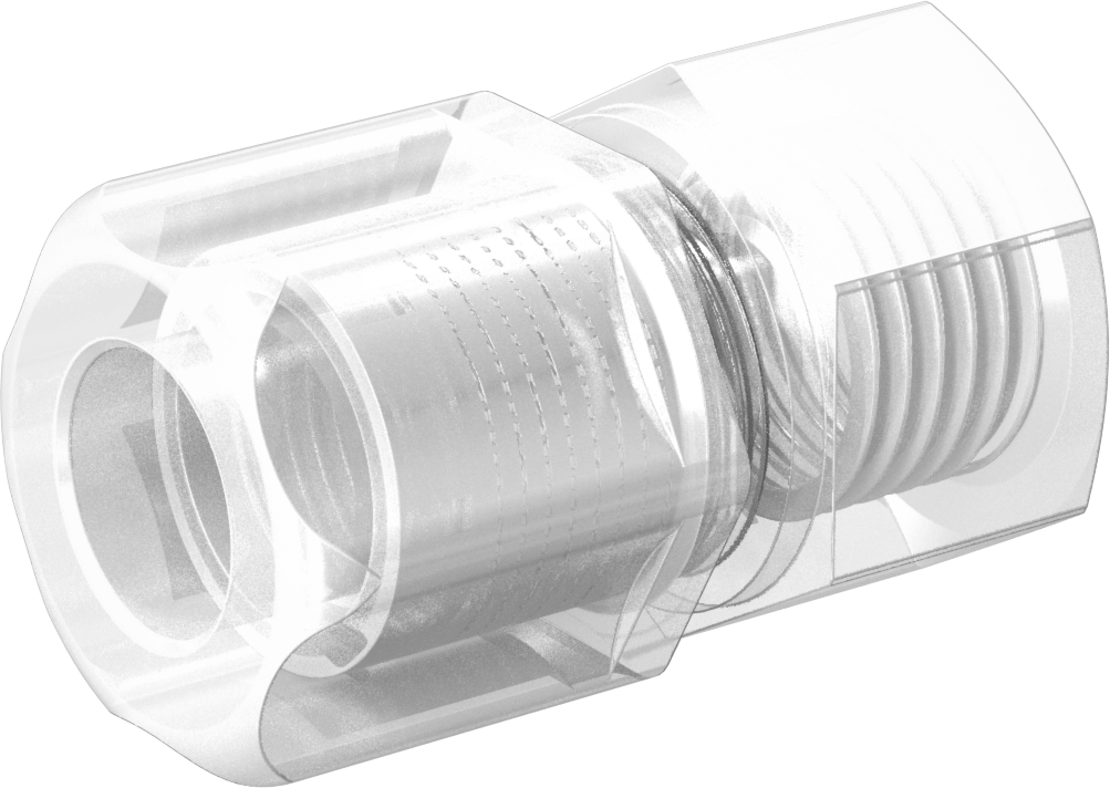 Yiyecek ve İçecek için Sıkıştırmalı Boru Bağlantı Parçası, Yüksek Sıcaklık, Adaptör, 1/2" Boru Dış Çapı x 3/8 NPT Dişi için