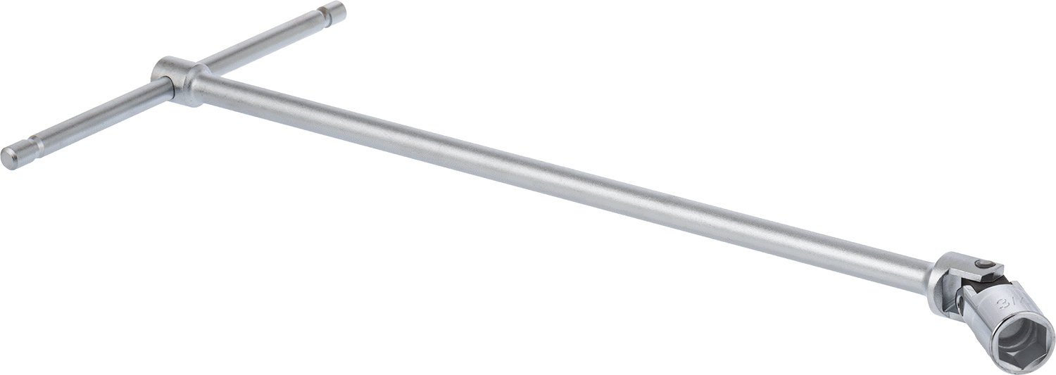 T Saplı Esnek Başlı Lokma Anahtarı, 6 Uçlu Açma, 3/4" Boyut, 19-5/8" Toplam Uzunluk
