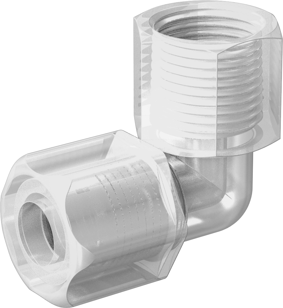 Yiyecek ve İçecek için Sıkıştırmalı Boru Bağlantı Parçası, Yüksek Sıcaklık, Dirsek, 3/8" Boru Dış Çapı x 3/8 NPT Dişi için
