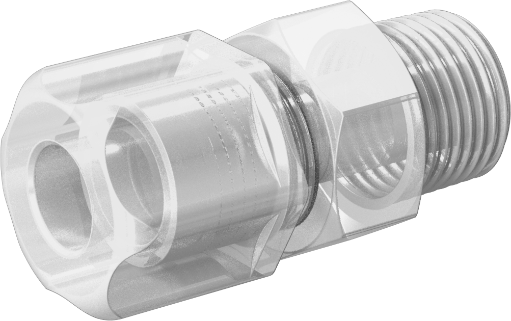Yiyecek ve İçecek için Sıkıştırmalı Boru Bağlantı Parçası, Yüksek Sıcaklık, Adaptör, 3/8" Boru Dış Çapı x 3/8 NPT Erkek için