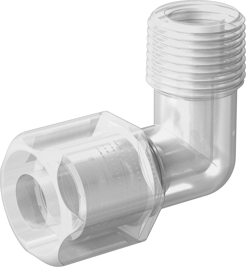 Yiyecek ve İçecek için Sıkıştırmalı Boru Bağlantı Parçası, Yüksek Sıcaklık, Dirsek, 3/8" Boru Dış Çapı x 3/8 NPT Erkek için