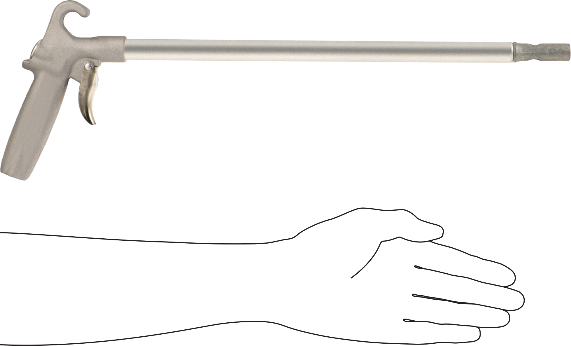Tabanca Tipi Üfleme Tabancası, Uzun Menzil, 18" Uzun Nozul
