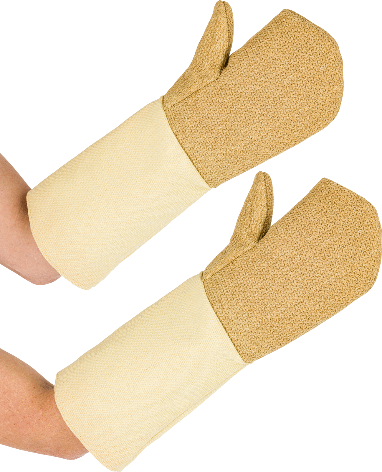 Aşırı Isıya Dayanıklı Kıyafetler, PBI/Kevlar Aramid Eldivenler, 2000°F Maksimum, 18 inç Uzunluk