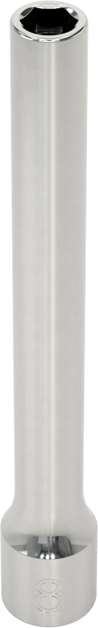 Ekstra Derin 6 Uçlu Lokma Anahtarı, 3/8" Kare Tahrik, 8 mm Tahrik Boyutu