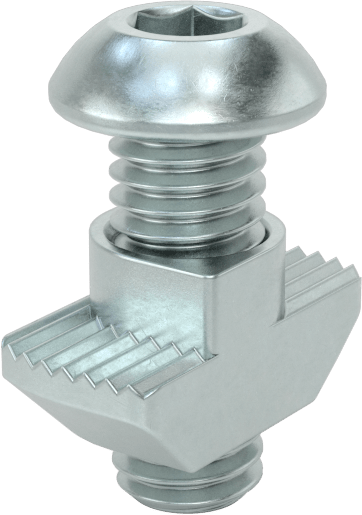 T-Yivli Çerçeve, Çekiç Somunu ve M6 Düğme Başlı, 1,5 inç ve 40 mm Ray