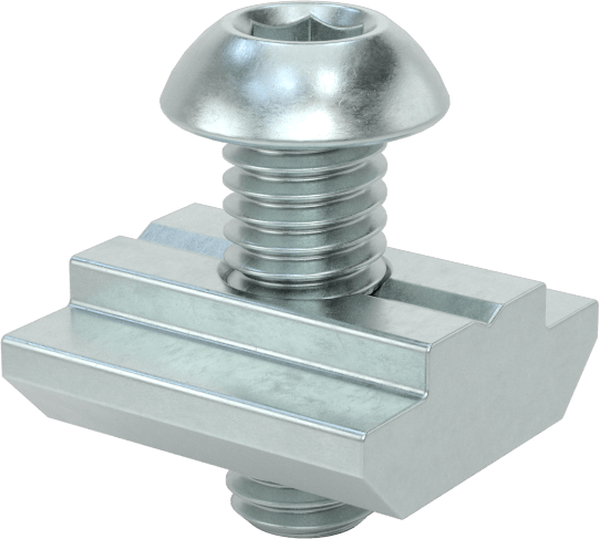 T-Yivli Çerçeve, Kendinden Hizalamalı Somun ve M6 Düğme Başlı, 1.5", 30 mm ve 40 mm Ray
