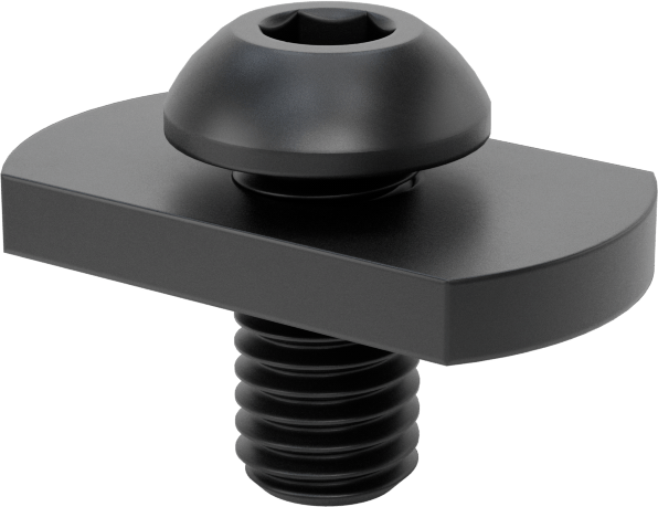 T-Yivli Çerçeve, Somun ve M8 Düğme Başlı, Merkez Deliği, 1,5 inç ve 40 mm Ray için