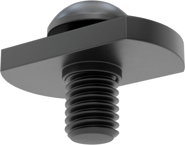 T-Yivli Çerçeve, Somun ve M8 Düğme Başlı, Merkez Deliği, 1,5 inç ve 40 mm Ray için