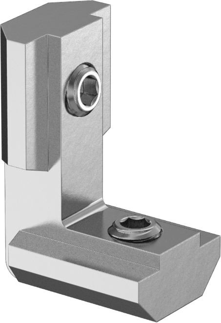 T-Yivli Çerçeve, 1,5" için Gizli Köşe Braketi, 30 ve 40 mm Yüksek Ray