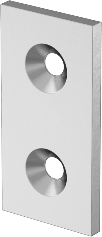 T-Yivli Çerçeve, Gümüş Montaj Plakası, 2-3/8“ Genişlik x 1-1/8” Uzunluk