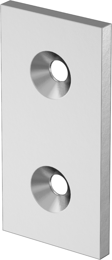 T-Yivli Çerçeve, Gümüş Montaj Plakası, 3-1/2“ Genişlik x 1-3/4” Uzunluk