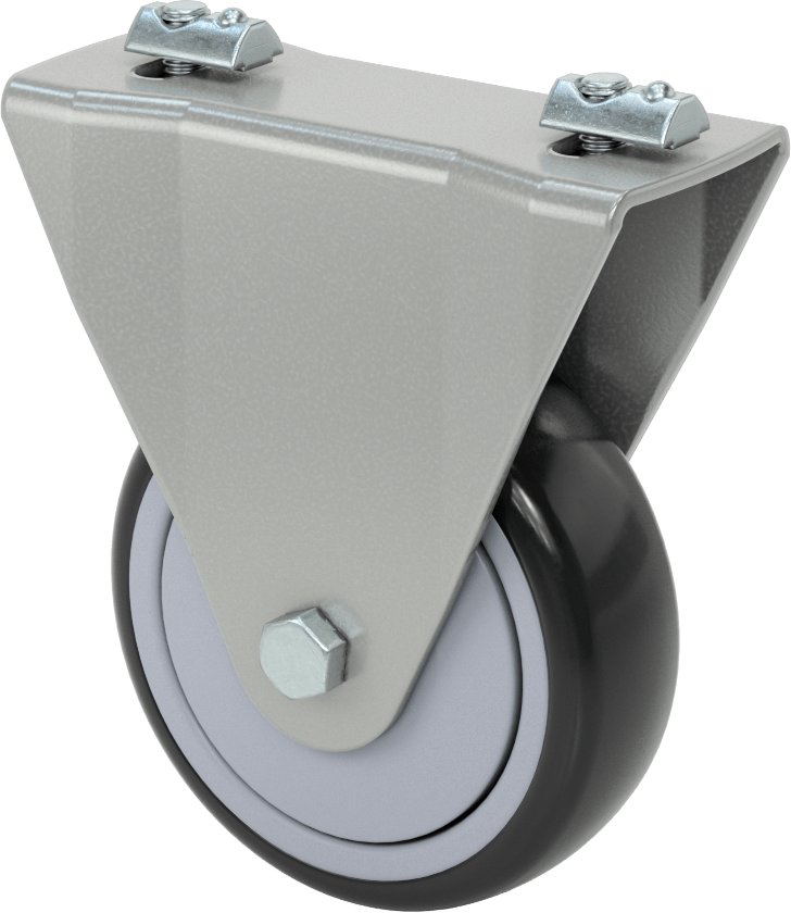 T-Yivli Çerçeve, 40 mm ve 1,5“ Yükseklikli Ray için 4” Sert Tekerlek, 265 lb. Kapasite