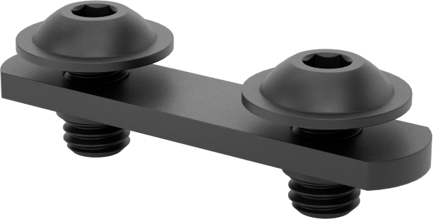 T-Yivli Çerçeve, Uç Beslemeli Çift Somun ve M5 Flanşlı Düğme Başlı Vida, 20 mm Ray