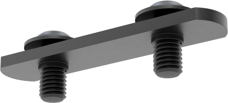 T-Yivli Çerçeve, Çift Somun ve M8 Flanşlı Düğme Başlı, 1,5 inç ve 40 mm Ray