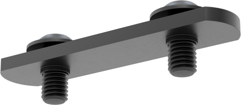 T-Yivli Çerçeve, Uç Beslemeli Çift Somun ve M8 Flanşlı Düğme Başlı, 45 mm Ray