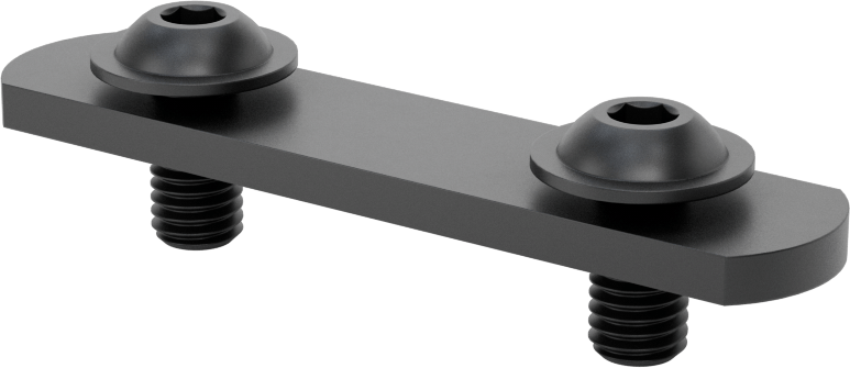 T-Yivli Çerçeve, Uç Beslemeli Çift Somun ve M8 Flanşlı Düğme Başlı, 45 mm Ray