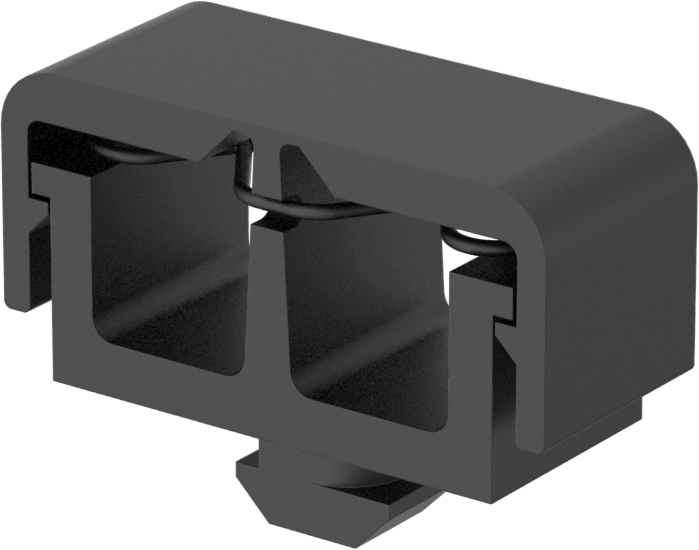 T-Yivli Çerçeve, Çıtçıtlı Kablo Tutucu, 2 Açıklık, 40 mm Yüksek Ray için