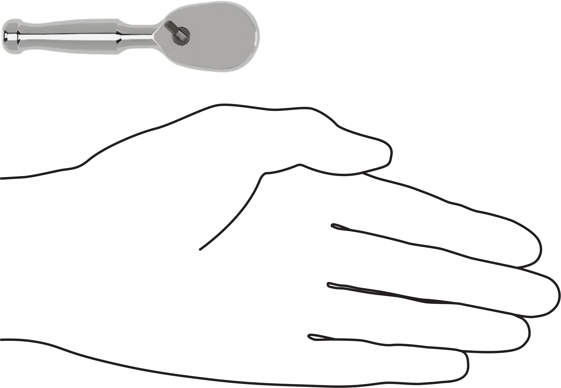 Cırcır Anahtarı, 3/8" Kare Tahrik, 3-1/2" Toplam Uzunluk, Krom Kaplama
