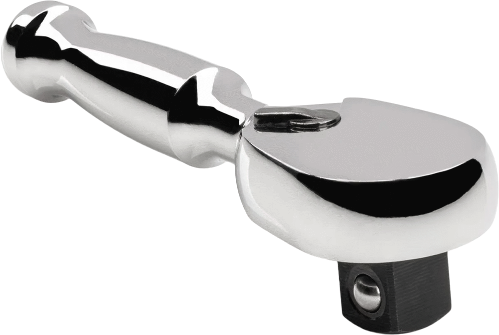 Cırcır Anahtarı, 3/8" Kare Tahrik, 3-1/2" Toplam Uzunluk, Krom Kaplama