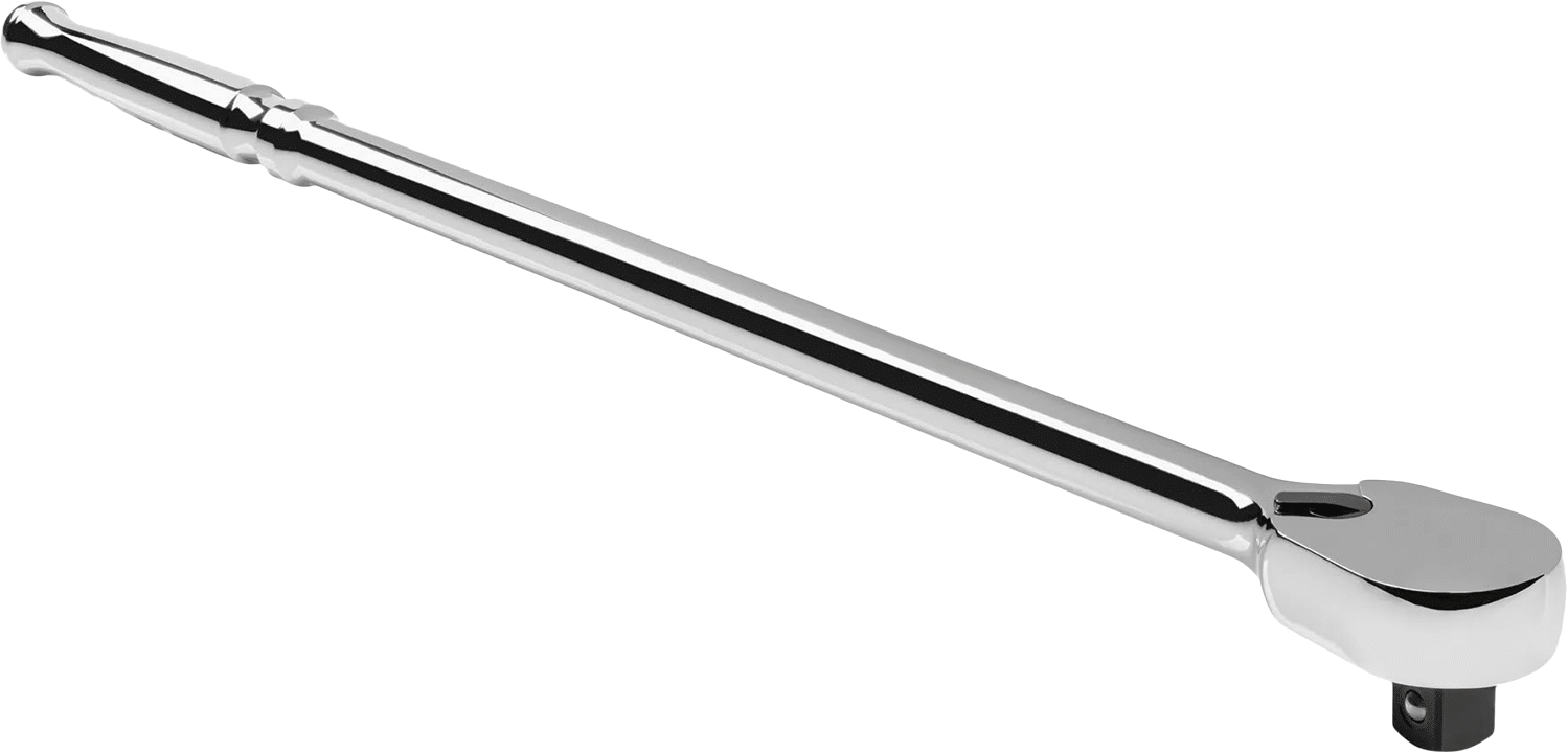 Cırcır Anahtarı, 1/2" Kare Tahrik, 18-3/4" Toplam Uzunluk, Krom Kaplama