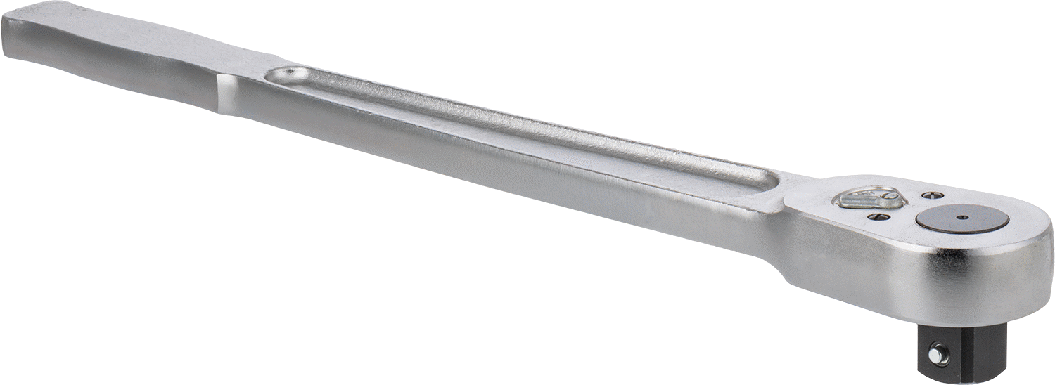 Cırcır Anahtarı, 1" Kare Tahrik, 20-1/8" Toplam Uzunluk, Krom Kaplama