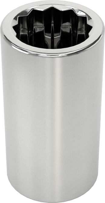 Krom Kaplı 12 Uçlu Standart Lokma Anahtarı, 1/4" Tahrik, 5/16" Boyut