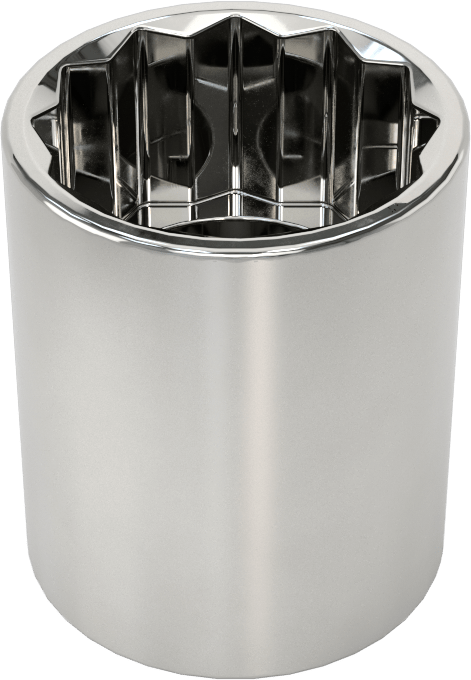Krom Kaplı 12 Uçlu Standart Lokma Anahtarı, 1/4" Tahrik, 9/16" Boyut