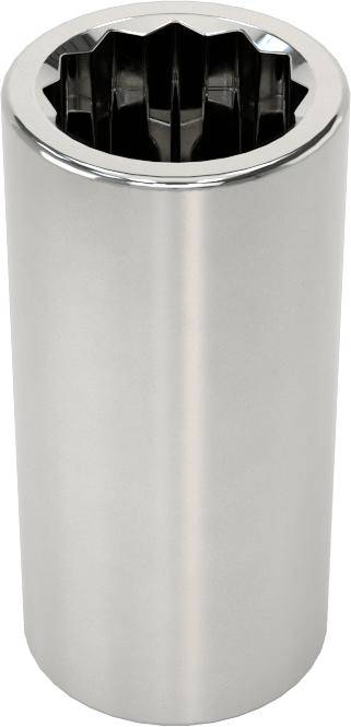 Krom Kaplı 12 Uçlu Standart Lokma Anahtarı, 1/4" Tahrik, 9/32" Boyut