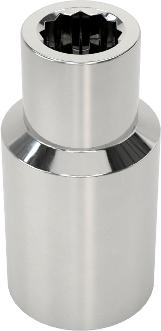 Krom Kaplı 12 Uçlu Standart Lokma Anahtarı, 1/4" Tahrik, 3/16" Boyut