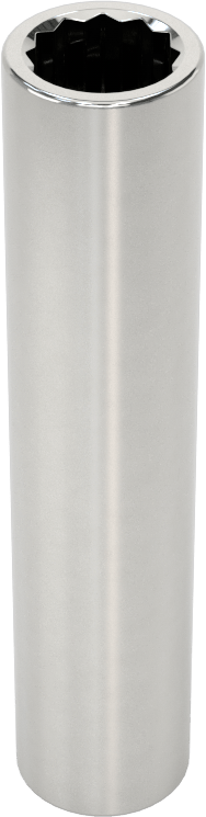 Krom Kaplı 12 Uçlu Derin Lokma Anahtarı, 1/4" Tahrik, 9/32" Boyut