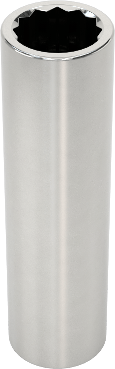 Krom Kaplı 12 Uçlu Derin Lokma Anahtarı, 1/4" Tahrik, 3/8" Boyut