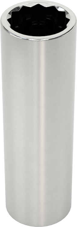 Krom Kaplı 12 Uçlu Derin Lokma Anahtarı, 1/4" Tahrik, 7/16" Boyut