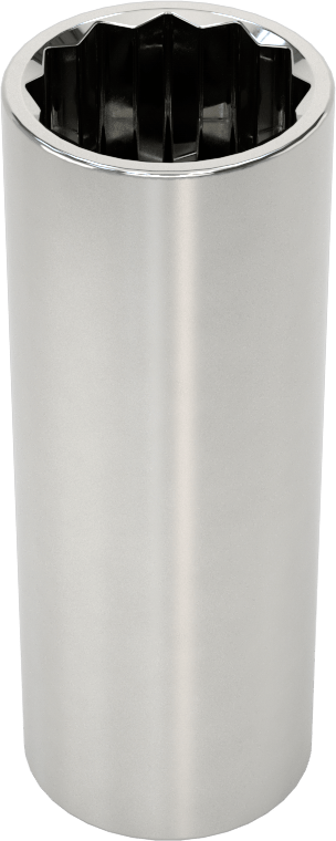 Krom Kaplı 12 Uçlu Derin Lokma Anahtarı, 1/4" Tahrik, 9/16" Boyut