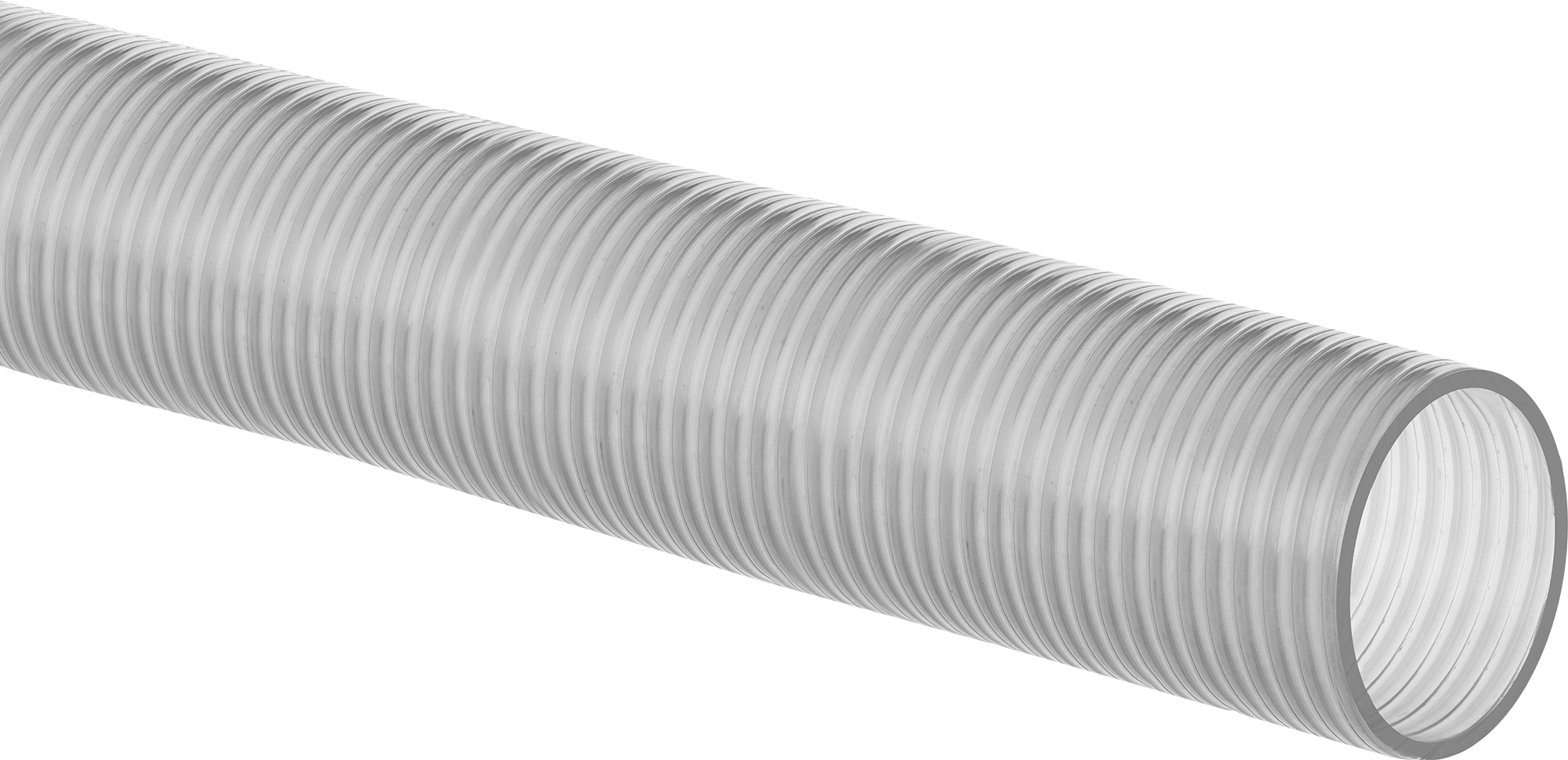 Islak Gıda ve İçecek Hortumu, Şeffaf Spiral ile Şeffaf PVC, 6" ID, 6-5/8" OD
