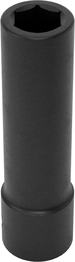 6 Uçlu Darbeli Soket, Derin, 1/2" Kare Tahrik, 1/2" Boyut, 3-1/4" Uzunluk