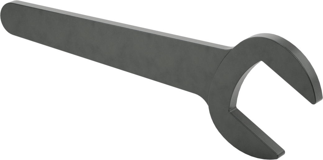 Sıkı Boşluklu Açık Uçlu Anahtar, Siyah Kaplamalı, 1-3/8" Boyut, 7-3/4" Toplam Uzunluk