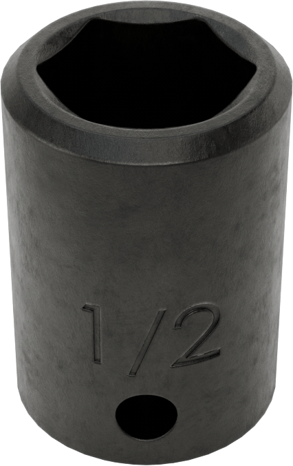 6 Uçlu Darbeli Soket, Standart, 3/8" Kare Tahrik, 1/2" Boyut, 1-1/8" Uzunluk
