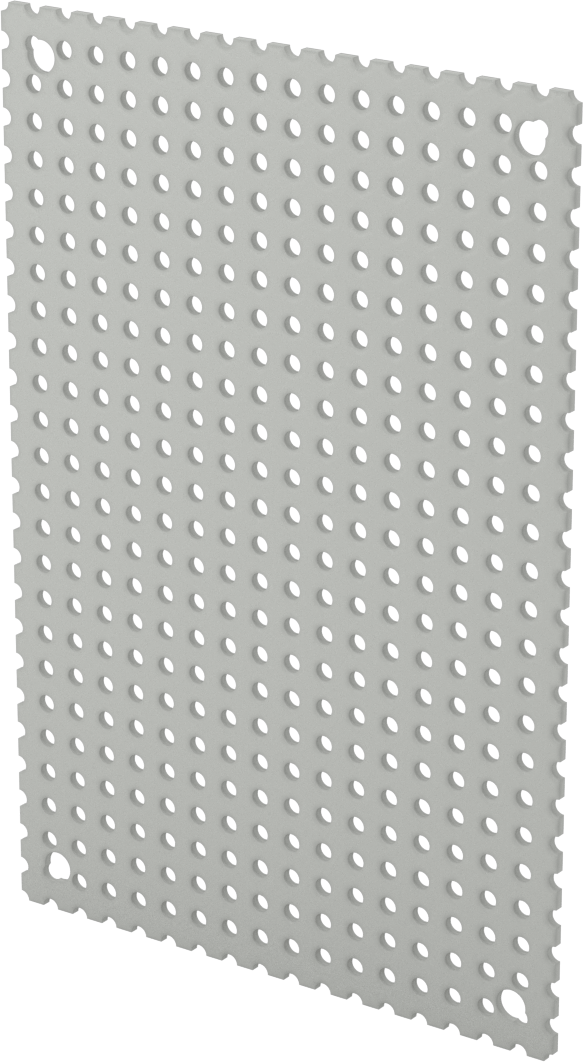 Delikli Elektrik Muhafaza Paneli, Gri Toz Boyalı Çelik, 6-1/4“ Yükseklik x 4-1/4” Genişlik