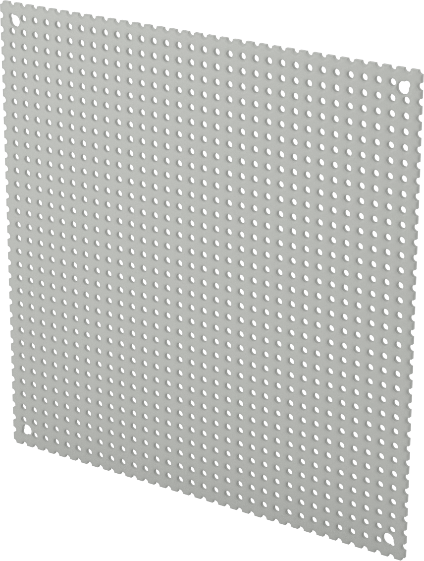 Delikli Elektrik Muhafaza Paneli, Gri Toz Boyalı Çelik, 8-1/4“ Yükseklik x 8-1/4” Genişlik