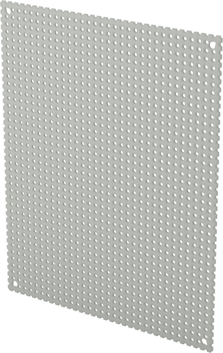 Delikli Elektrik Muhafaza Paneli, Gri Toz Boyalı Çelik, 10-1/4“ Yükseklik x 8-1/4” Genişlik