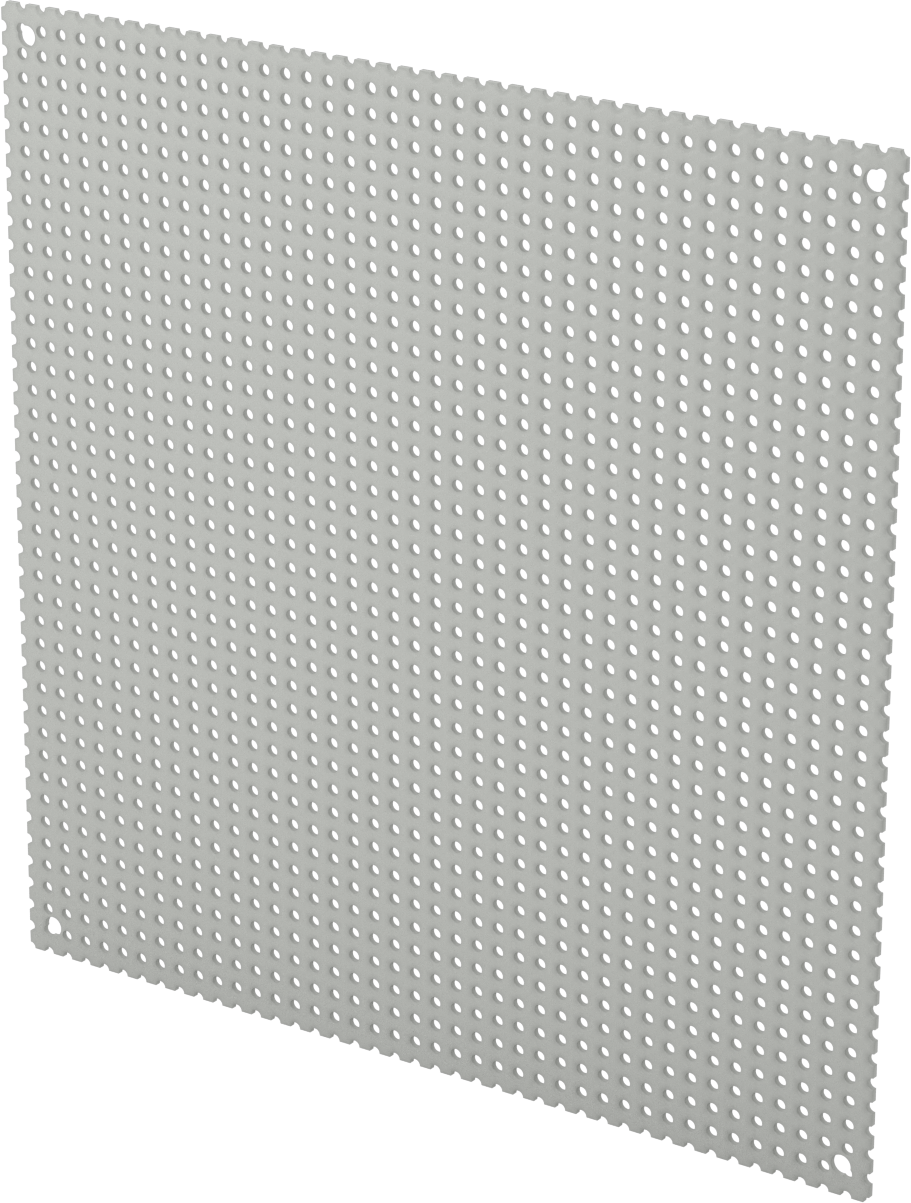Delikli Elektrik Muhafaza Paneli, Gri Toz Boyalı Çelik, 10-1/4“ Yükseklik x 10-1/4” Genişlik
