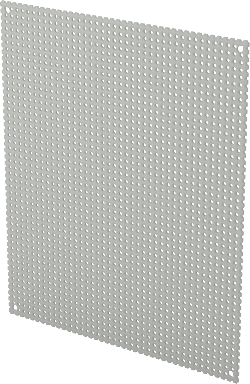 Delikli Elektrik Muhafaza Paneli, Gri Toz Boyalı Çelik, 12-1/4“ Yükseklik x 10-1/4” Genişlik
