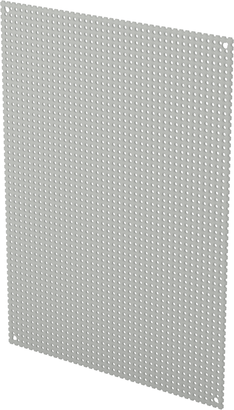 Delikli Elektrik Muhafaza Paneli, Gri Toz Boyalı Çelik, 14-1/4“ Yükseklik x 10-1/4” Genişlik